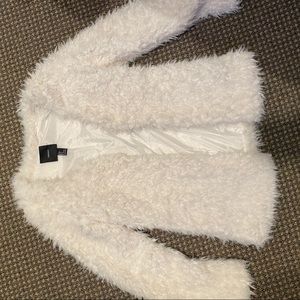 Forever 21 White Fuzzy Jacket
